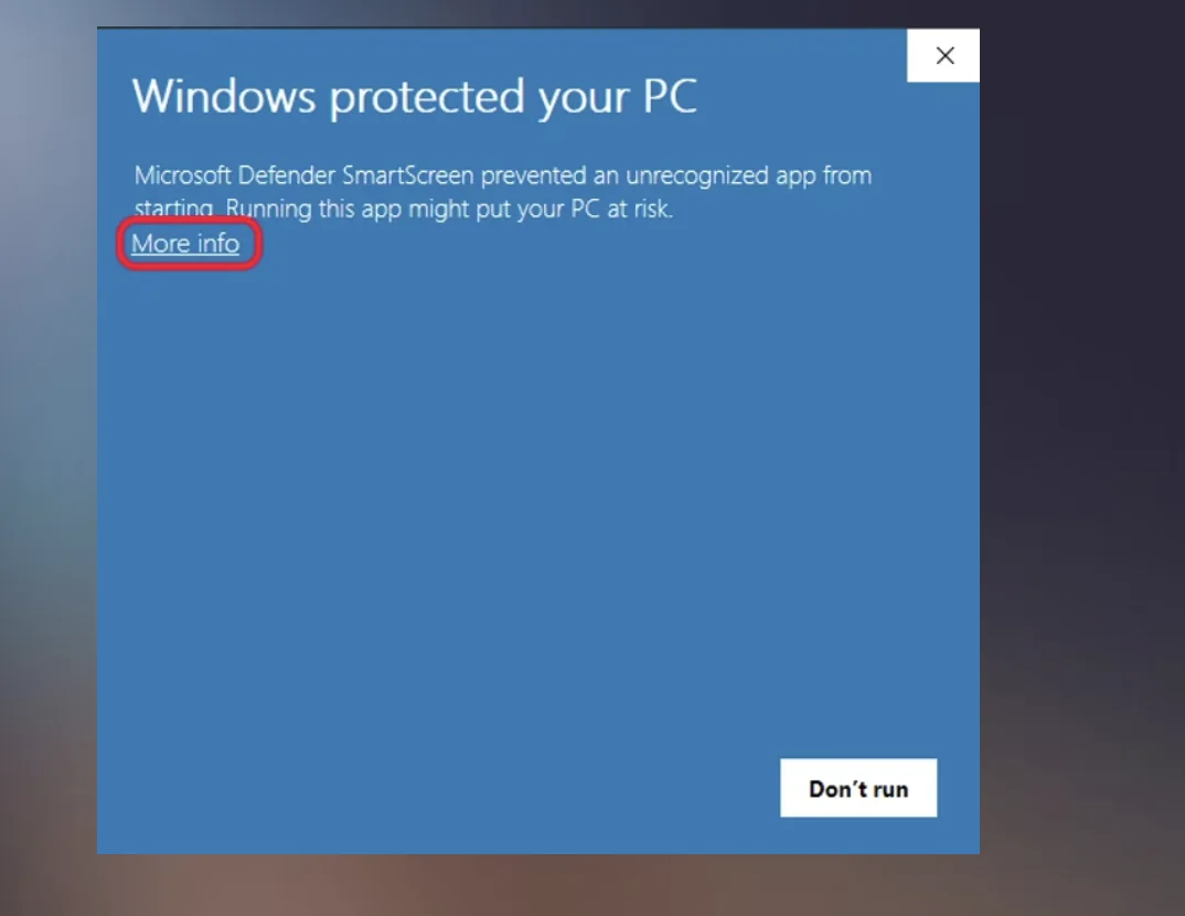 Komunikat Windows Defender
